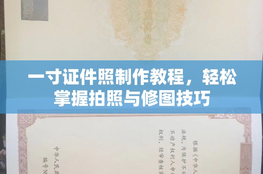 丽水一寸证件照制作教程，轻松掌握拍照与修图技巧