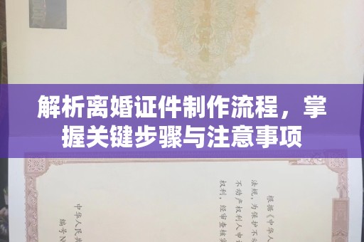 丽水解析离婚证件制作流程，掌握关键步骤与注意事项
